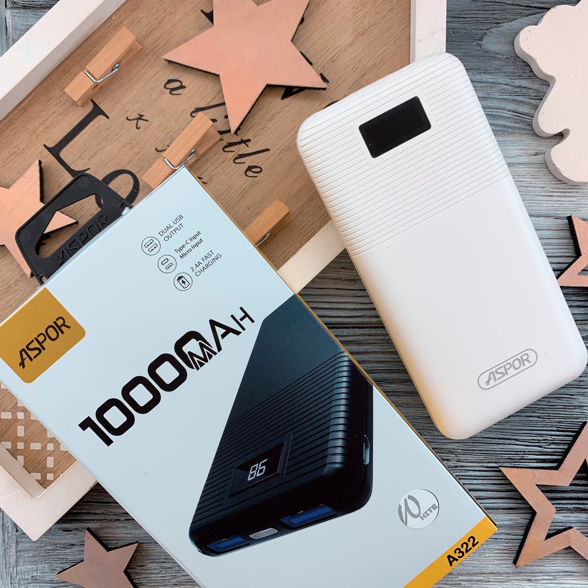 Aspor A322 Fast Charging Power Bank 10000mah Dual USB