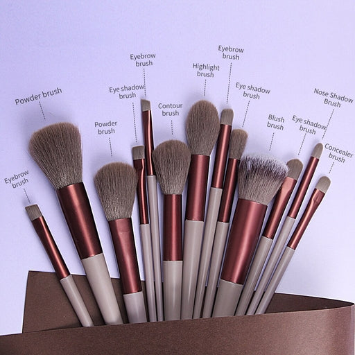 13Pcs Makeup Brushes Cosmetic Full Set Soft Hair Female Make up Tools Foundation Brush Eyeshadow