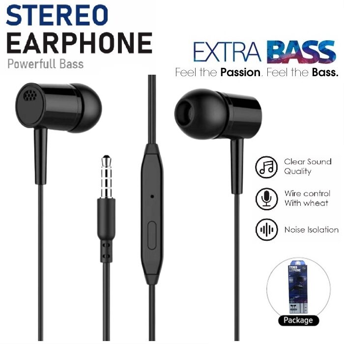 L29 Super Bass 3.5Mm Wired Earphones with Mic - Stereo Handsfree Headphones