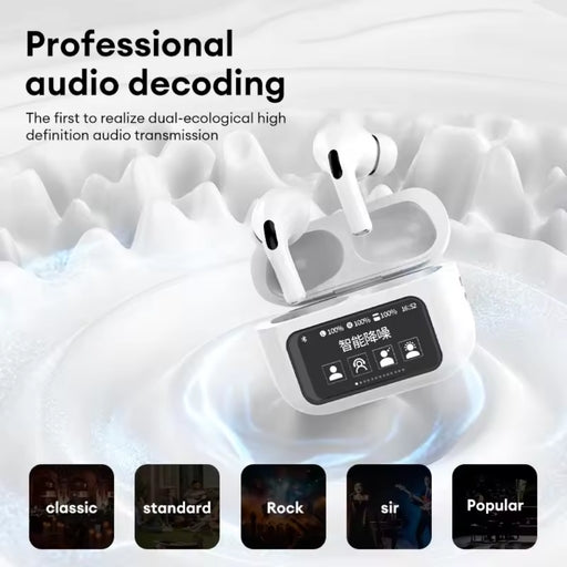 Wireless Bluetooth Earphones ANC Noise Reduction Earbuds HD Mic Call Gamer Earbuds LED Touch Screen