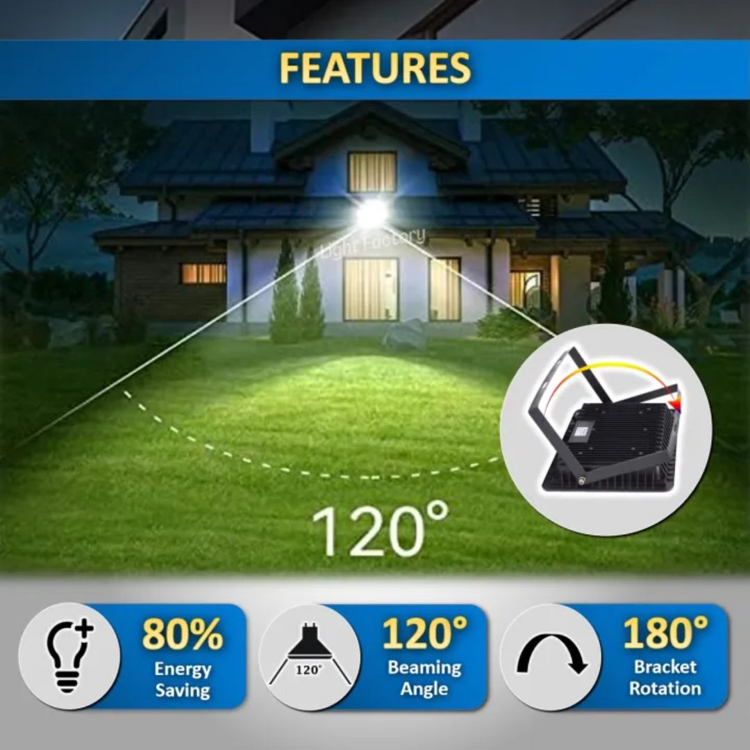 Outdoor LED Flood Light Waterproof IP66 – 10W/20W/50W/100W Emergency Spotlight