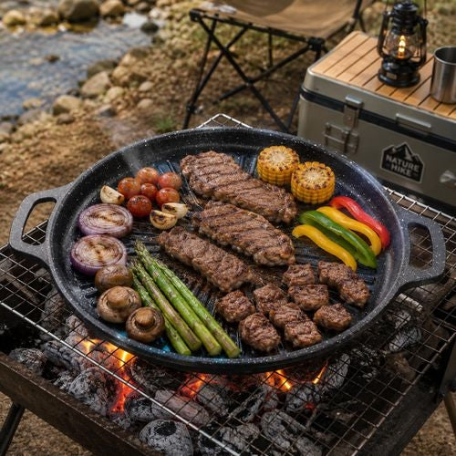 Outdoor Grilled Plate Non-Stick Steak Pan Griddle Pan 30Cm Diameter