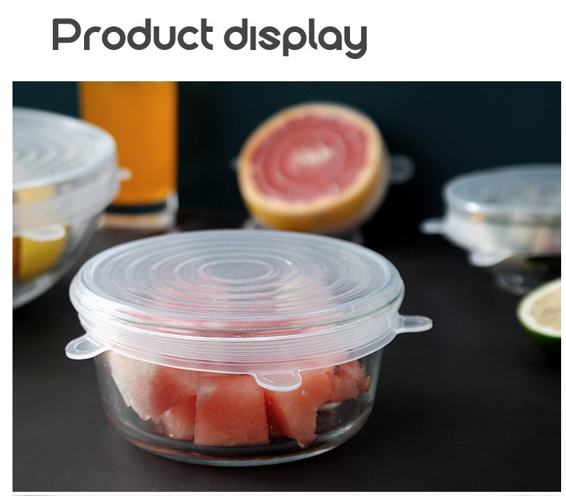 12 Pcs Silicone Lids, Reusable, Super Stretch Silicone Lids, Best Durable Kitchen Baking Tool And Coolest Cooking Gadget
