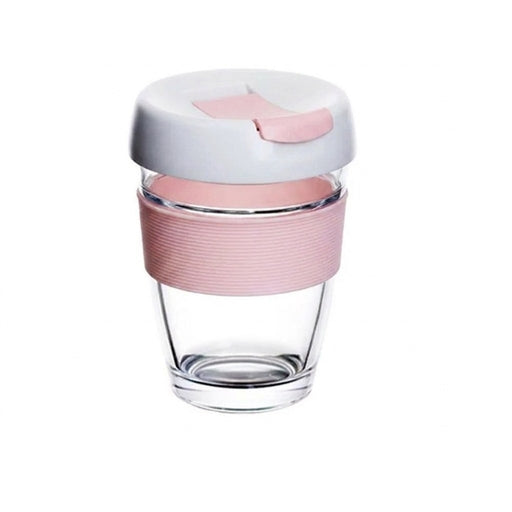 350Ml Tempered Glass Reusable Travel Mug Coffee Cups with Lid Non Slip Sleeve for Hot Coffee