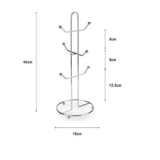 Stand Kitchen Cup Holder 6 Mug Storage Rack Coffee Mug Tree Jewelry Display Organizer Hot Coffee Tea