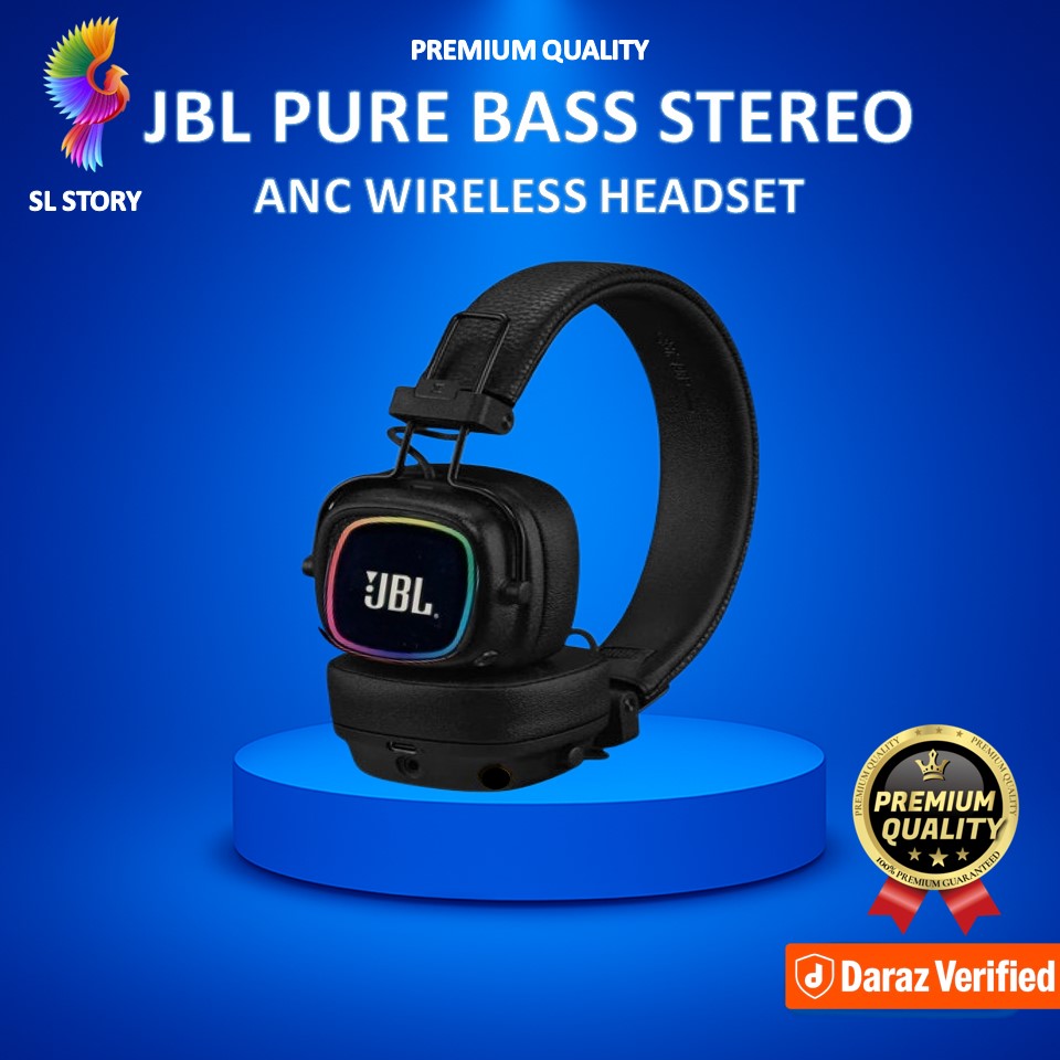 JBL Wireless ANC Headphones – Pure Bass Stereo, Bluetooth, Noise Cancelling, Hands-Free Calls, 48H