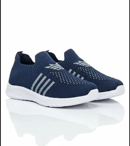 Women's Slip-on Knit Sports Shoe - Navy Lightweight Trainer