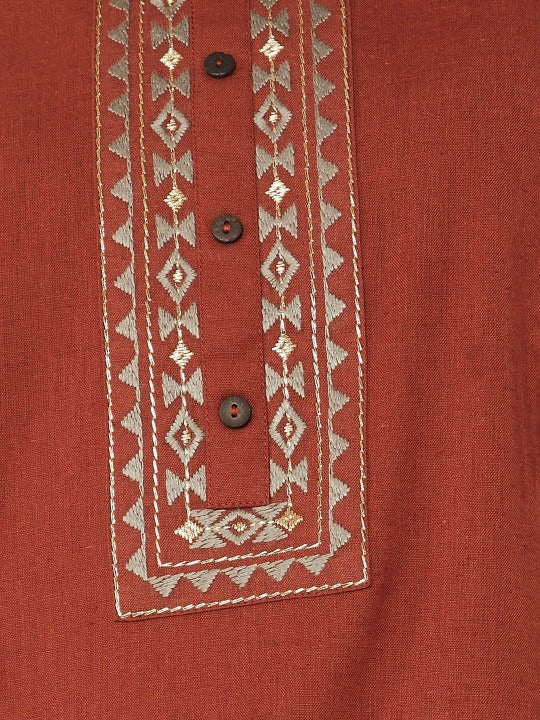 Geometric Keyhole Neck Sequinned Kurta