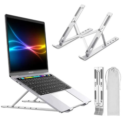 Portable Adjustable Aluminum Laptop Stand (11-15") | Foldable Ergonomic Desk Riser for Mac, Windows