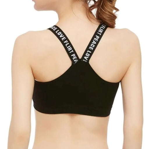 Women Sport Bra Fitness Letters Yoga Wrap Chest Bra Running Yoga Gym Fitness Crop Top