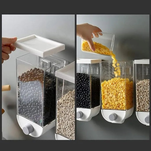 Wall-Mounted Food Dispenser for Cereal, Rice, Nuts & Snacks