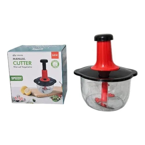 Manual Vegetable Cutter Multifunctional 1.5L for Quick Chopping Slicing and Mixing