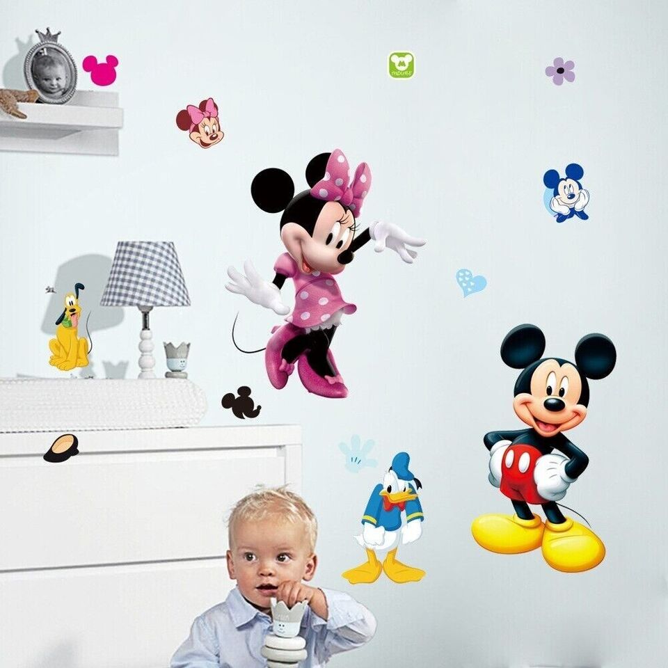 Mickey & Minnie Mickey Mouse Home Decoration star baby children cartoon bedroom room decor wall stickers removable kids nursery decal sticker Wall Decoration Stickers wall deco Mickey Balloon