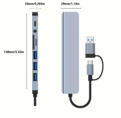 USB Hubs TYPE C Aluminum Body High Speed Splitter 5Gbps for PC Computer Accessories Multiport HUB