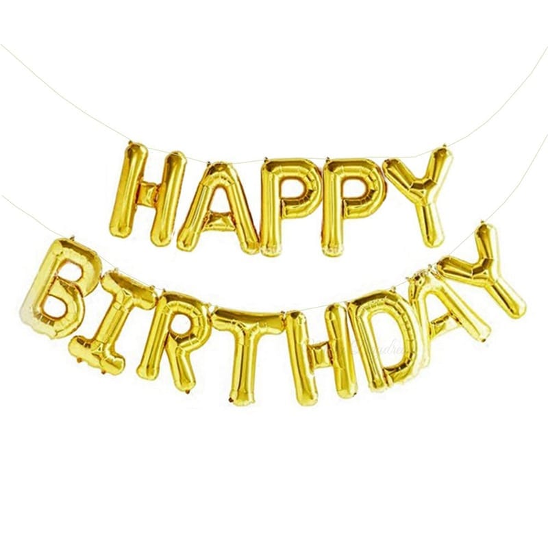 Large SIze Happy Birthday Party Balloons Decoration 16" Happy Birthday Letter Banner Balloon Party Foil GOLD