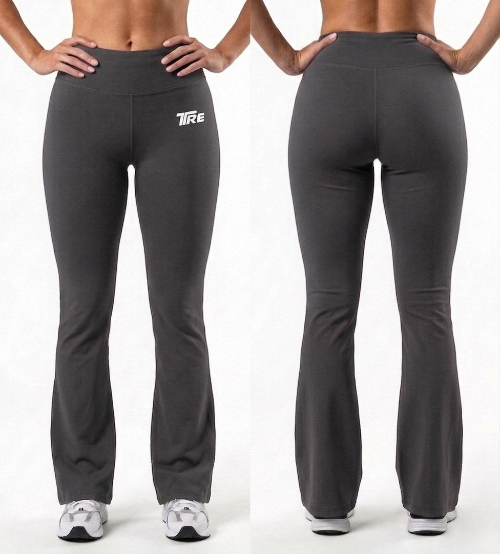 TRE Women’s 4-Way Stretch Flared Active Pants | Dry-Fit Breathable Bell Bottom Gym & Yoga Wear