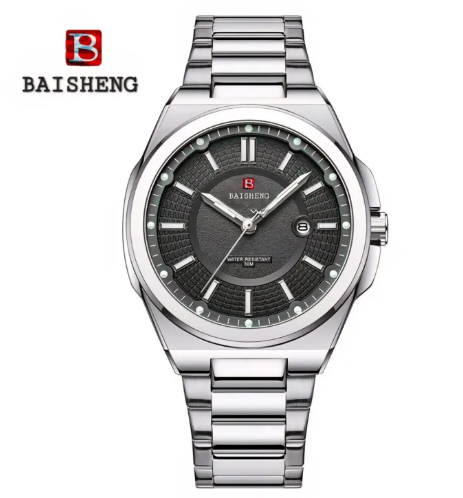 BAISHENG New Watches Original Brand for Men Casual Sport Man Stainless Steel Wristwatch Waterproof