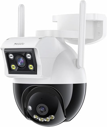 Yesido KM12 Wifi Outdoor Security Camera, 1080p HD Wifi Camera With Night Vision, Weatherproof, Dual Lens, 360掳 Motion Detect
