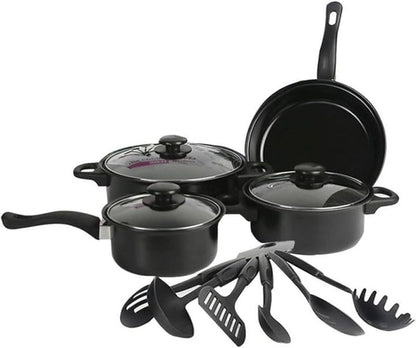 Nonstick 13 Pc Cookware Set - Black