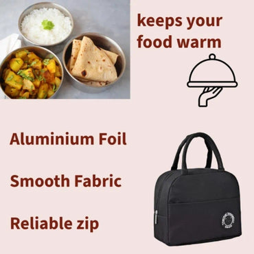 Leak-Proof, Hot & Cold, Reusable Tote, 2L Lunch Bag Black