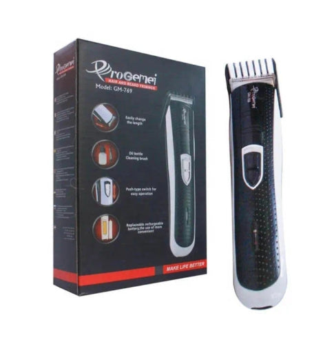 Gemei GM-769 Rechargeable Hair & Beard Clipper with Precision Trimmer for Smooth Grooming