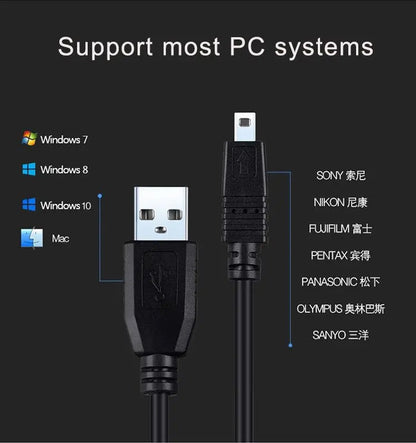USB 2.0 A to 8-Pin Mini B Cable w/ Ferrite - 1.5M