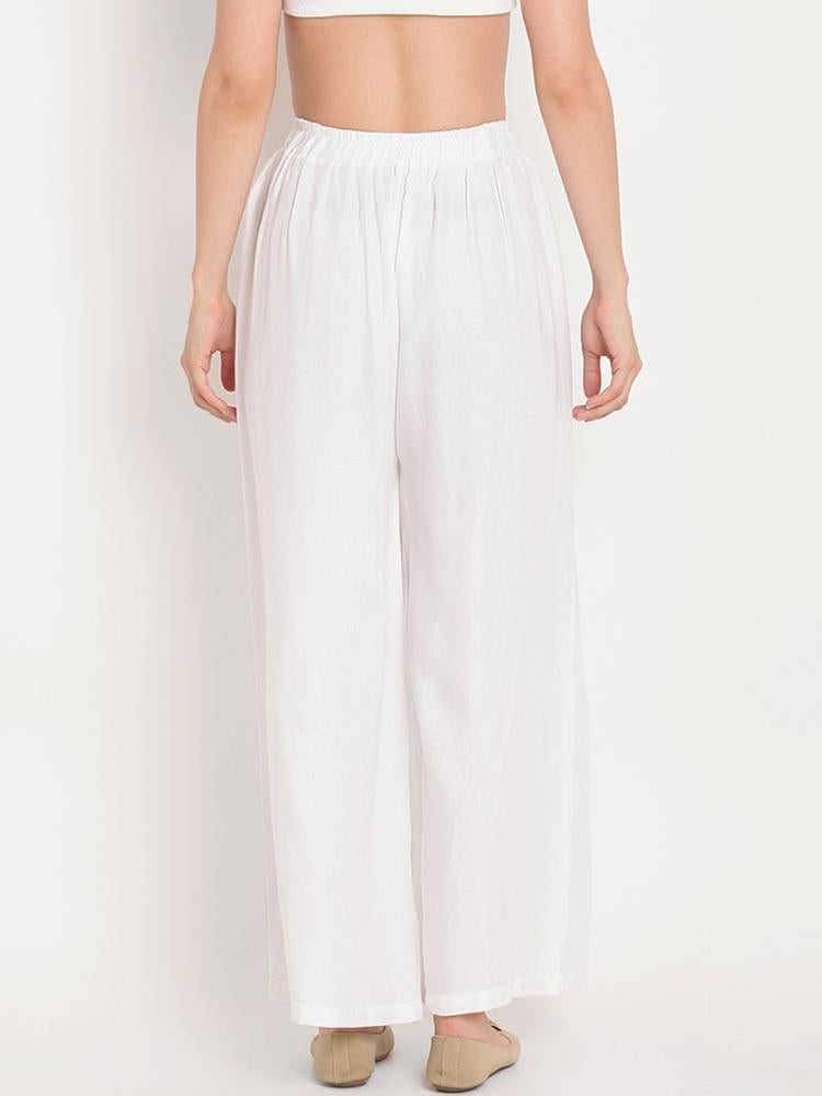 Women's Plazzo Pants - High-Quality Black, Navy Blue & Multicolor - Gate Shopping