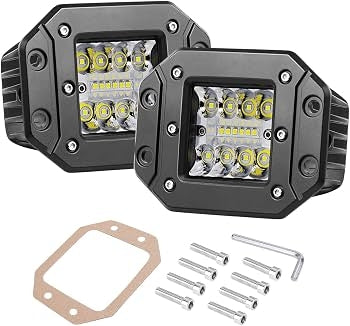 Flush Mount Work Light Led Spot Flood Light Bar Aluminum Bright Beam Fog Lamp for Jeep 4X4 off Road