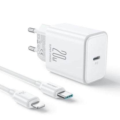 JOYROOM JR-TCF06 Flash Series PD 20W Single-Port Charger with Type-C to IP Cable