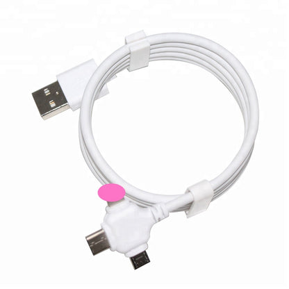 High Quality Fast Charging 3 in 1 Charger Cable For IOS Micro USB & Type C - White