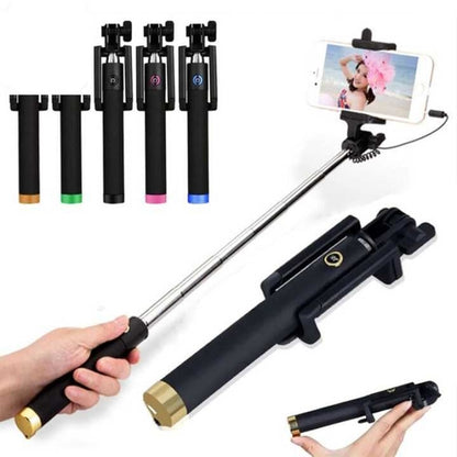 Extendable Wired Selfie Stick Monopod Selfi Stick