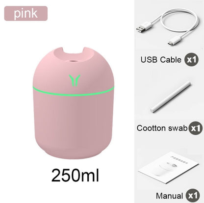 250ML Mini Air Humidifier USB Mute Humidifier Aromatherapy Desk Bedroom Portable Car Purifier