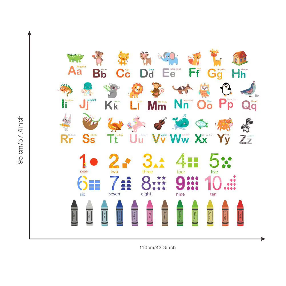 English Alphabet Kids Education Home Decor Wall Stickers For Kids Room Home Decoration Cartoon baby children cartoon bedroom room decor wall stickers removable kids nursery decal sticker Wall Decoration Stickers wall decor