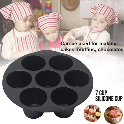 7 Inch Silicone Muffin Pan Cupcake Cups,7 Cup Air Fryer Silicone Cupcake Air Fryer Accessories