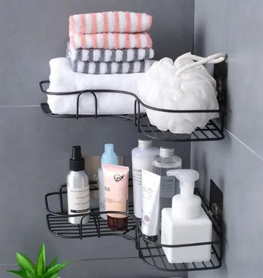 Bathroom Kitchen Tripod Adhesive Corner Shower Caddy Wall Hanging Bath Organizer