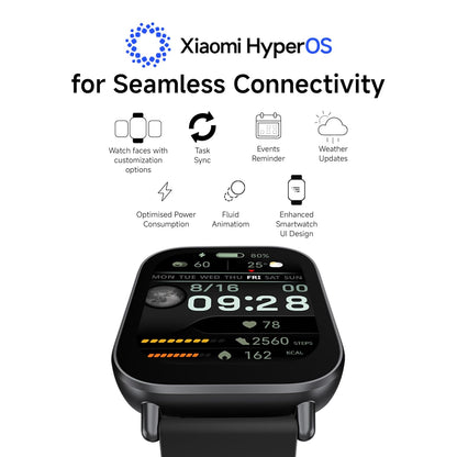 Redmi Watch 5 Active BT Calling with 3 mic ENC|2" HD Screen|HyperOS connectivity|Metal body|18 days of Battery Life|200+ Watch Faces|IPX8 rating|140+ Sports Modes|Heart Rate,Period Cycle Monitor