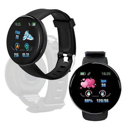 D18 Smart watch Heart Rate Monitor Men's Women's Smartwatch Round Fitness Digital Watches D18 smart Bracelet