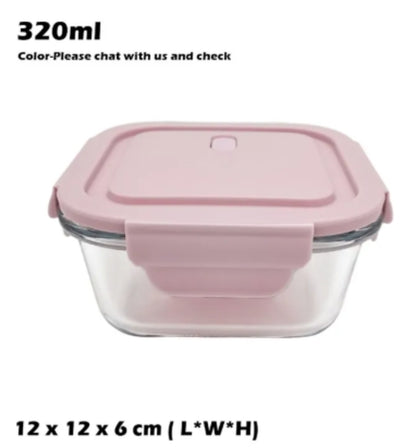 Microwave Safe Glass Containers with Lids Food Storage- (Square)