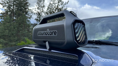 Anker Soundcore Boom 2 Plus Outdoor Speaker, 140W, 2+2 Channel, BassUp 2.0, 20H Playtime, Fast Charge, IPX7 Waterproof, RGB Lights, Power Bank, Bluetooth 5.3, Portable for Outdoors, Camping, Beach