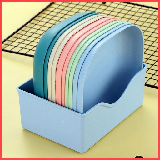 Square Plastic Food Plate Set (Set of 10 Pcs)
