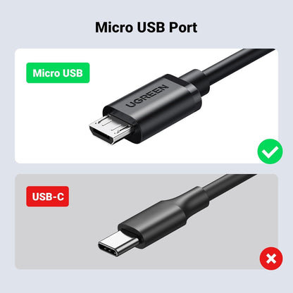 UG Micro USB Ethernet Adapter, Ethernet Adapter with 3.3 ft Cable & Power Cord, Compatible with Fire TV Stick Basic/4k/4k Max/Lite, Chromecast 1/2/3/Ultra/, Roku Express 4k, Plug & Play