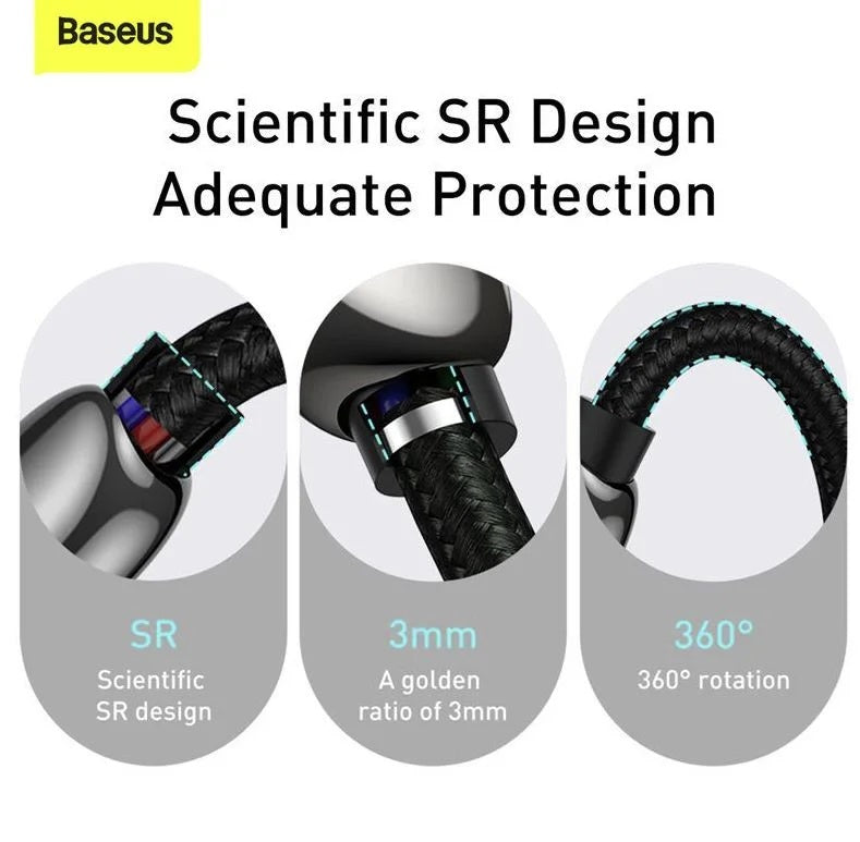 Baseus Display 1M 100W Fast Charging Data Cable Type-C to Type-C Black Digital Display- CATSK-B01