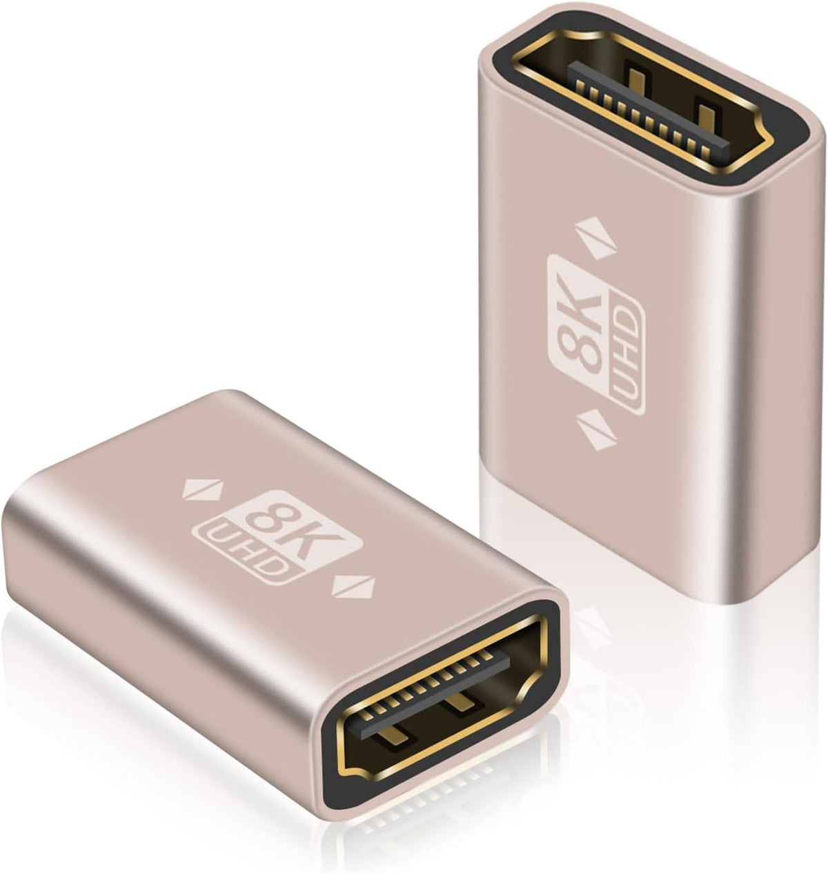 8K HDMI female to female Adapter, HDMI 2.1 to HDMI Connector Extender Gold Plated HDMI Connector Support 8K/4K@60Hz UHD, 3D, 