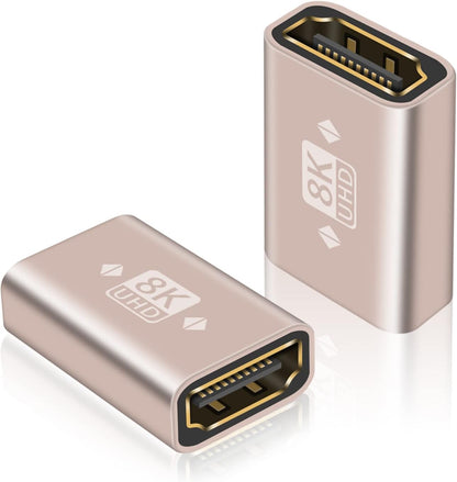 8K HDMI female to female Adapter, HDMI 2.1 to HDMI Connector Extender Gold Plated HDMI Connector Support 8K/4K@60Hz UHD, 3D, 
