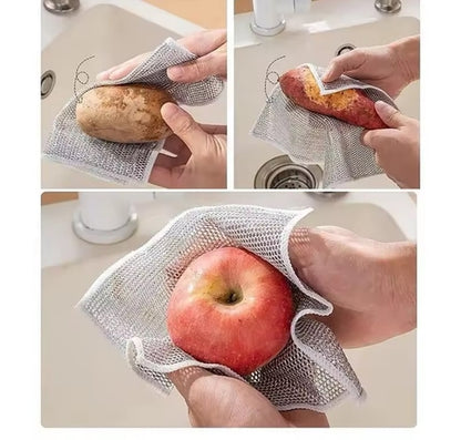 5Pcs Non-Scratch Wire Dishcloths – Reusable Multipurpose Cleaning Cloths for Dishes, Sinks, Pots