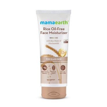 Mamaearth Rice Oil-Free Face Moisturizer with Rice Water & Niacinamide for Glass Skin - 80 G