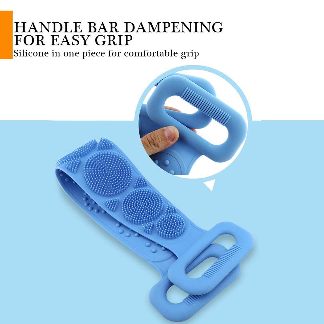 Silicone Back Scrubber Bath Shower Silicone Body Massage Brush Silicone Bath Towel Exfoliating Body Brush Belt Cleaning Shower Strap / Double-Sided Washing Towel Scrubber