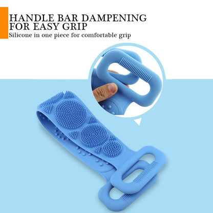 Silicone Back Scrubber Bath Shower Silicone Body Massage Brush Silicone Bath Towel Exfoliating Body Brush Belt Cleaning Shower Strap / Double-Sided Washing Towel Scrubber