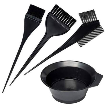 Set of 4 Hair Dye Brushes/Disposable Neck Tape for Hair Color, Hair Dye Comb for DIY Hair Dye Salon