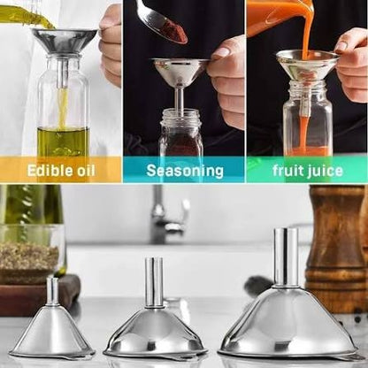 Stainless Steel Food Scoop & Metal Funnel